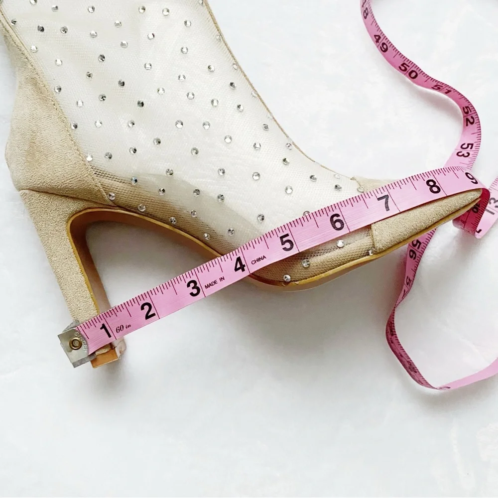 NWT Lulu’s Faux Suede Rhinestone Mid Calf Boots